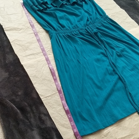 Ocean Blue Ruffled Strapless Dress - Picture 6 of 8